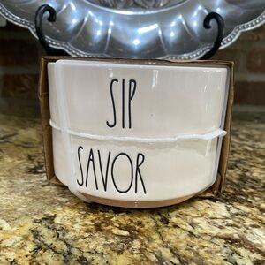 Rae Dunn Pet Stackable Bowls 4.75” - SIP and SAVOR - Brand new